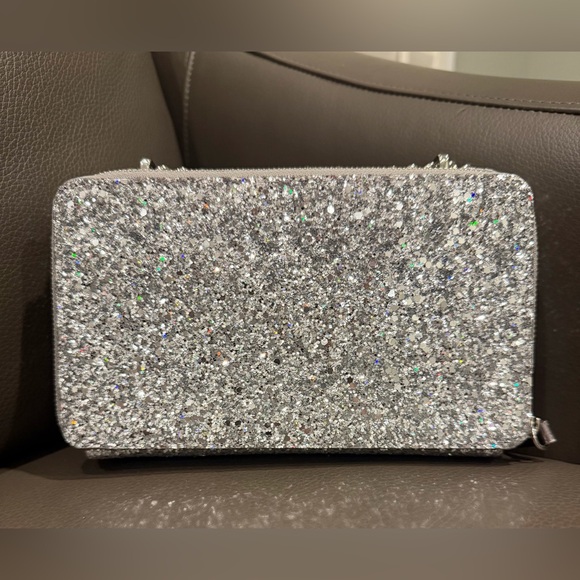 Kate Spade Silver Glitter Crystal-Embellished Shoulder or Crossbody Bag - Picture 2 of 8
